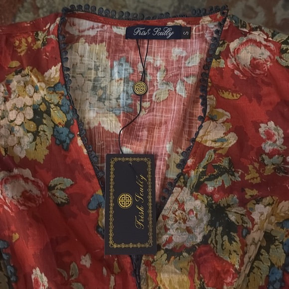 TRISH SCULLY , brand new , Floral pattern Red Midi Dress size S - Picture 8 of 11